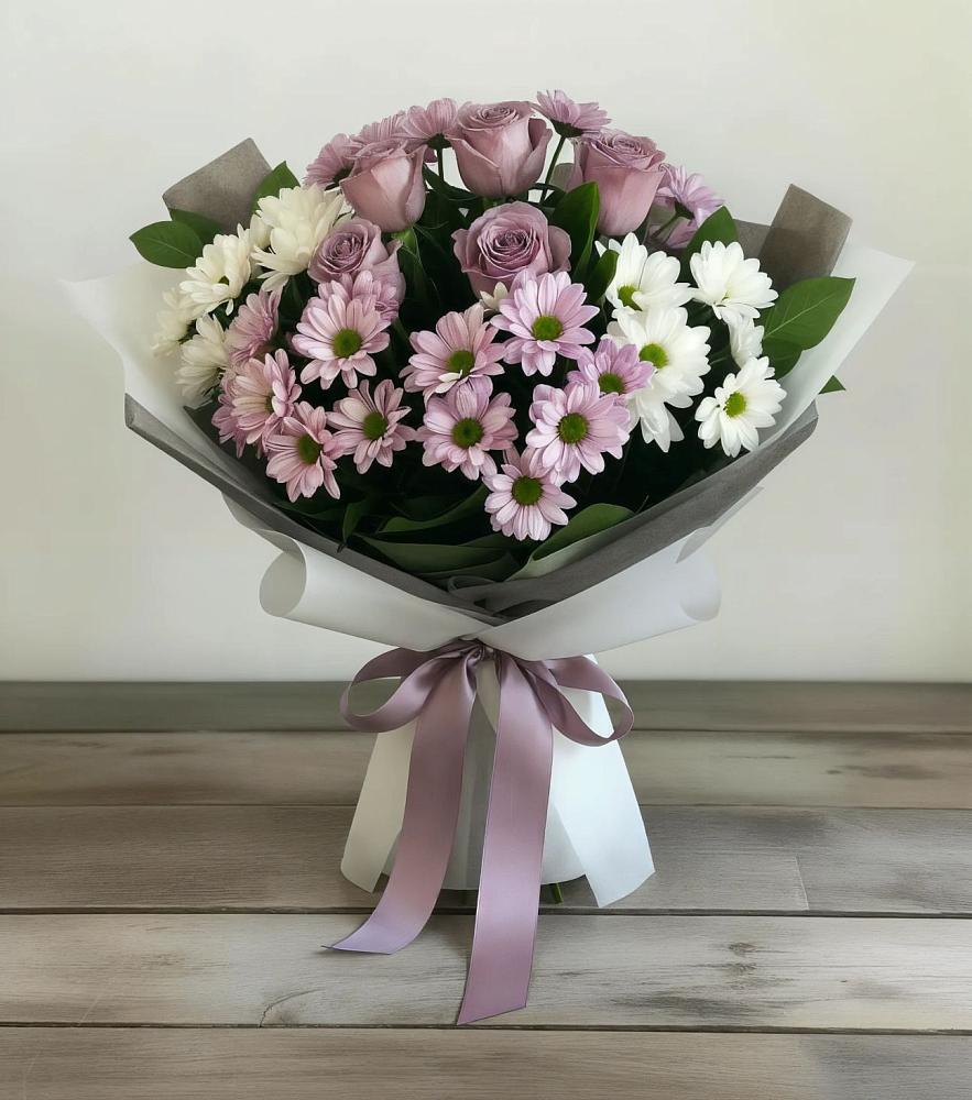 Букет цветов из: Хризантемы и Розы в Волченки