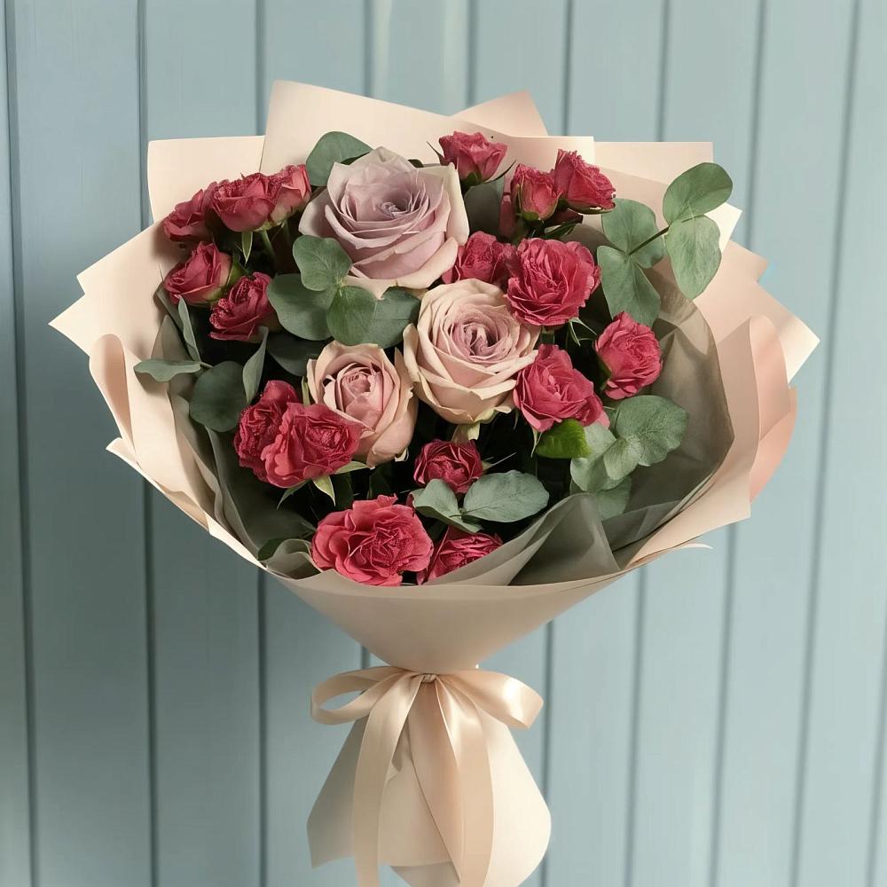 Букет цветов из: Гвоздики и Розы в Волченки