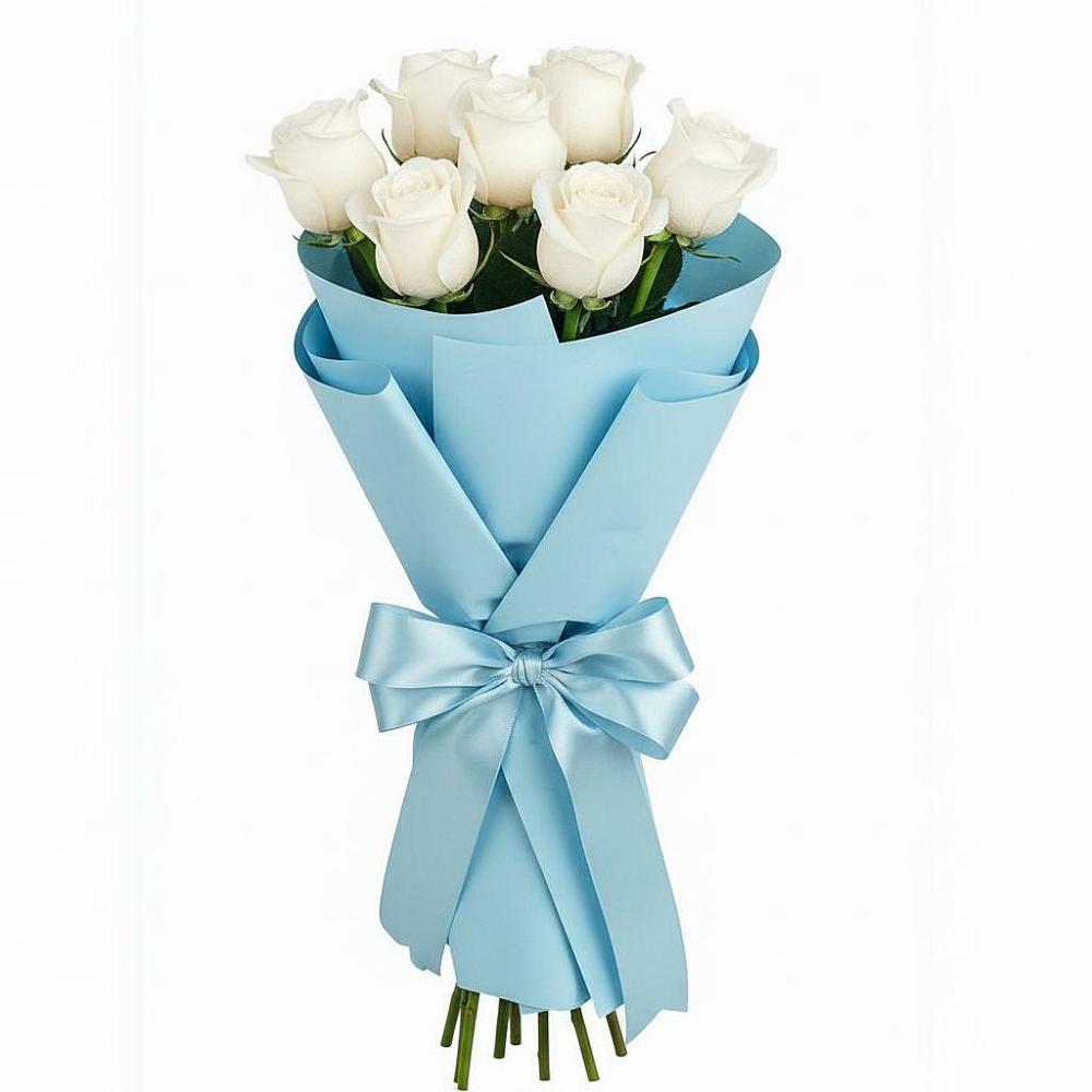 Букет 7 белых роз Проуд в Волченки
