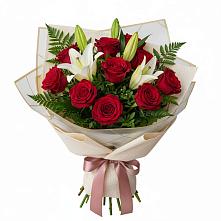 Букет цветов из:  Лилии и Розы в Волченки