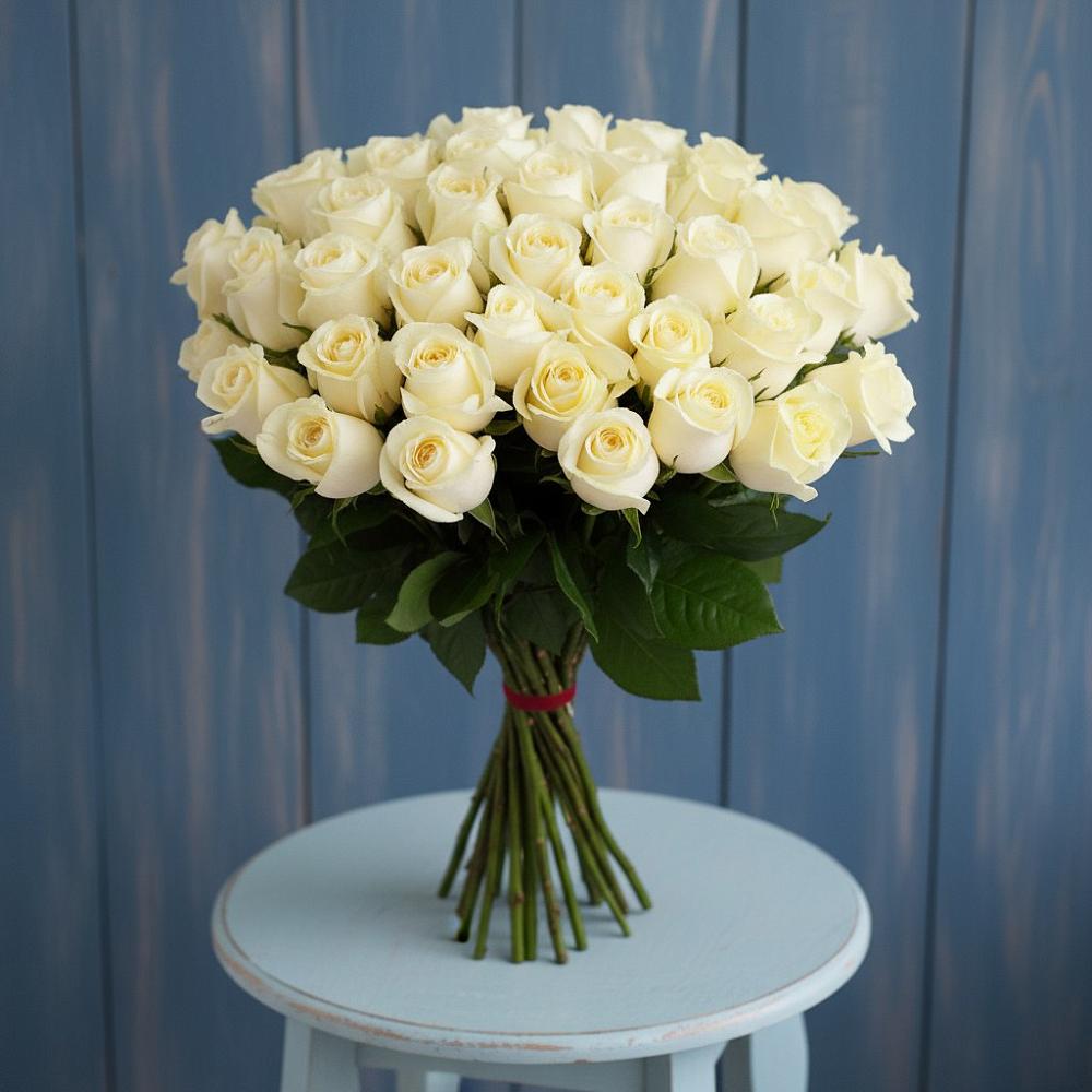 Букет 51 Белая роза Эдлесс Лав в Волченки