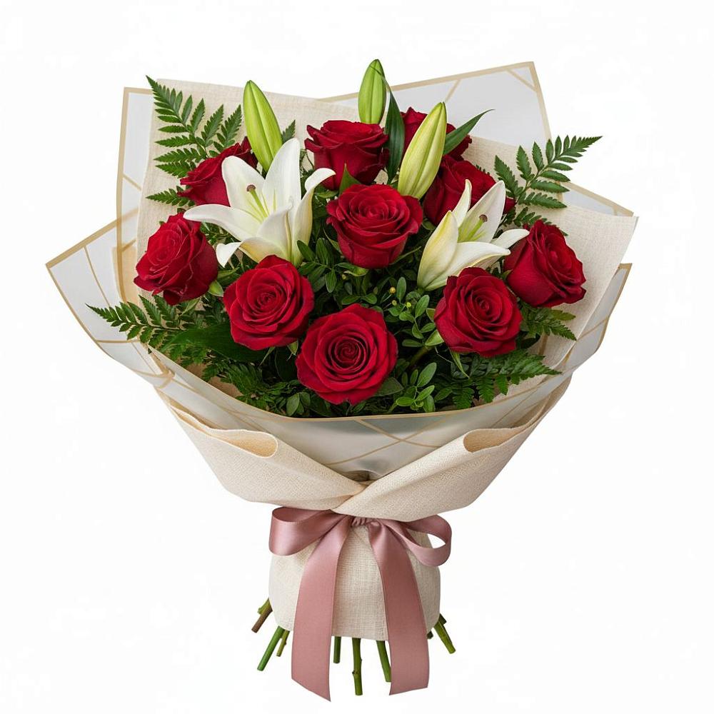 Букет цветов из: Лилии и Розы в Волченки