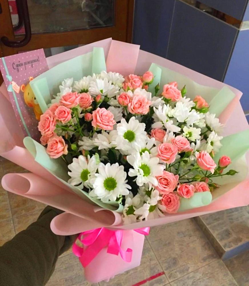 Букет цветов из: Розы и Хризантемы в Волченки