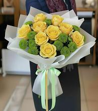 Букет цветов из:  Хризантемы и Розы в Волченки