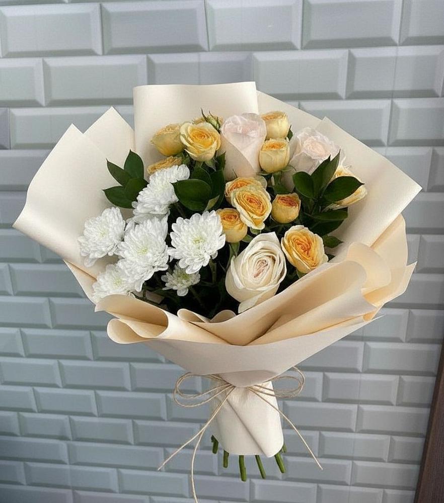 Букет цветов из: Розы и Хризантемы в Волченки