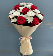 Букет цветов из:  Розы и Хризантемы в Волченки