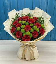 Букет цветов из:  Розы и Хризантемы в Волченки