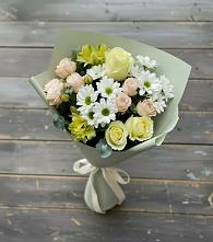 Букет цветов из:  Альстромерии, Розы и Хризантемы в Волченки