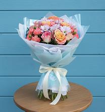 Букет цветов из:  Хризантемы и Розы в Волченки