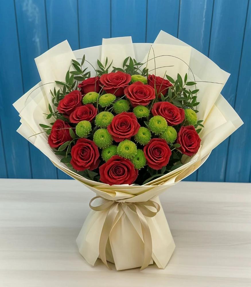 Букет цветов из: Розы и Хризантемы в Волченки